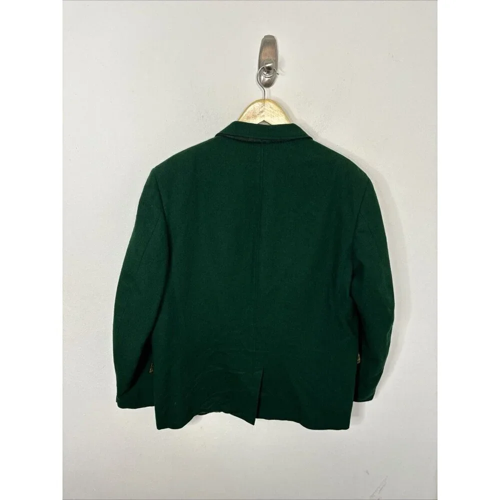 SIAAS‎ Amaruks Men 46 Vintage Green Hockey Blazer Sask Green Preppy Patch